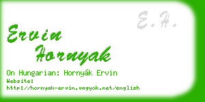 ervin hornyak business card